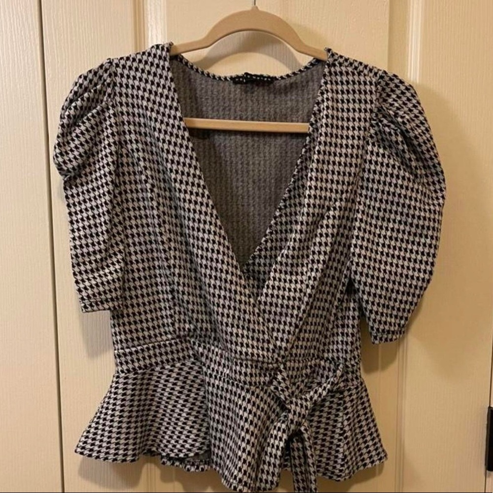 Retro blouse top short sleeve